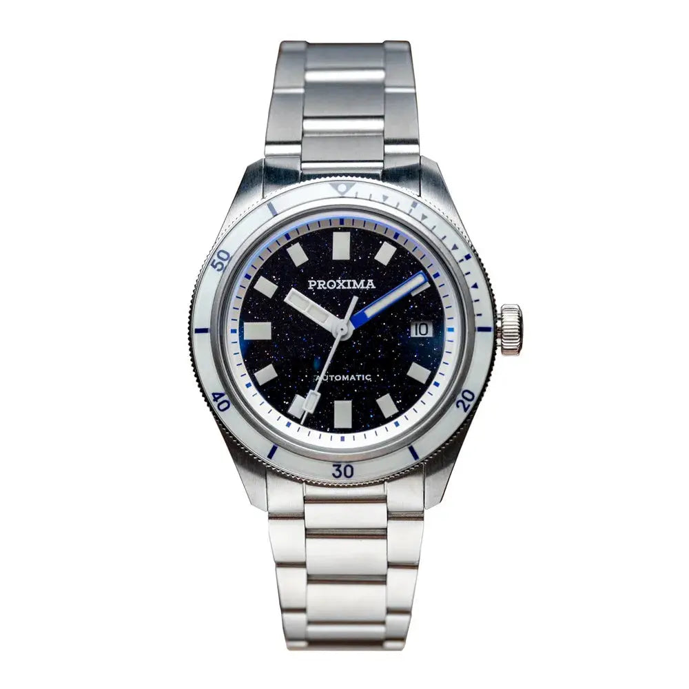Proxima PX1721 men's wristwatch with aventurine dial, stainless steel bracelet, automatic movement