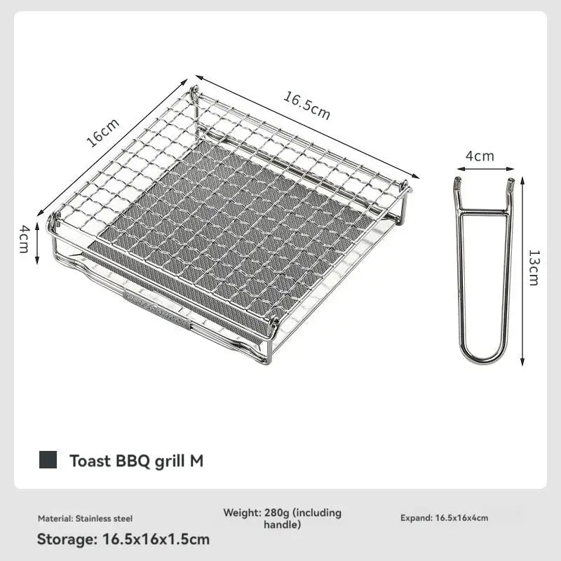 Toast grill net by Simples Market CAMPINGMOON 304 stainless steel folding for gas stoves