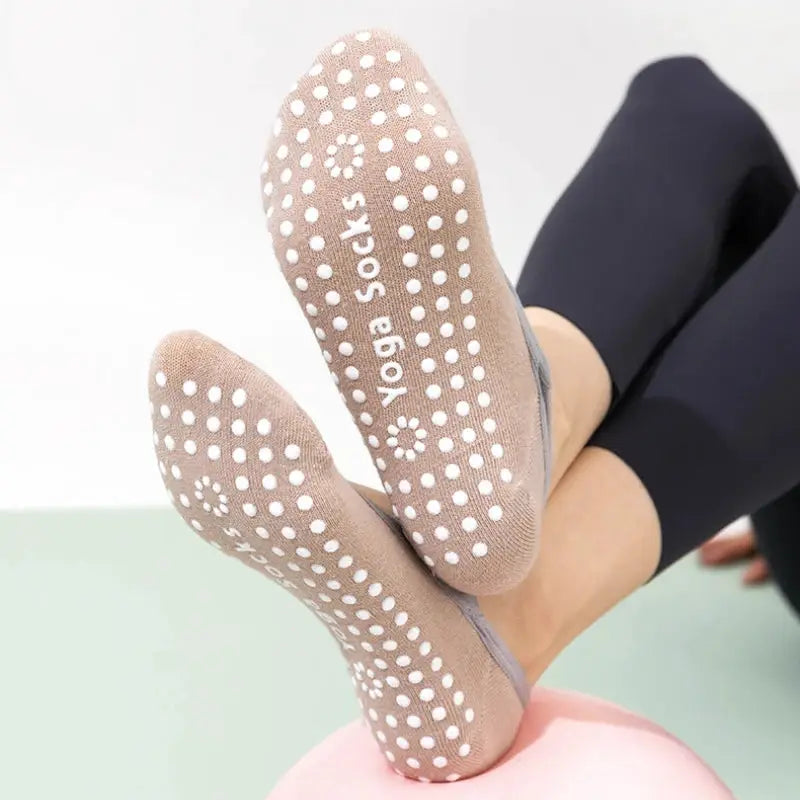 Three Pairs Professional Women Yoga Socks Silicone Anti Slip Backless Breathable Bandage For Yoga Pilates Ballet Sport