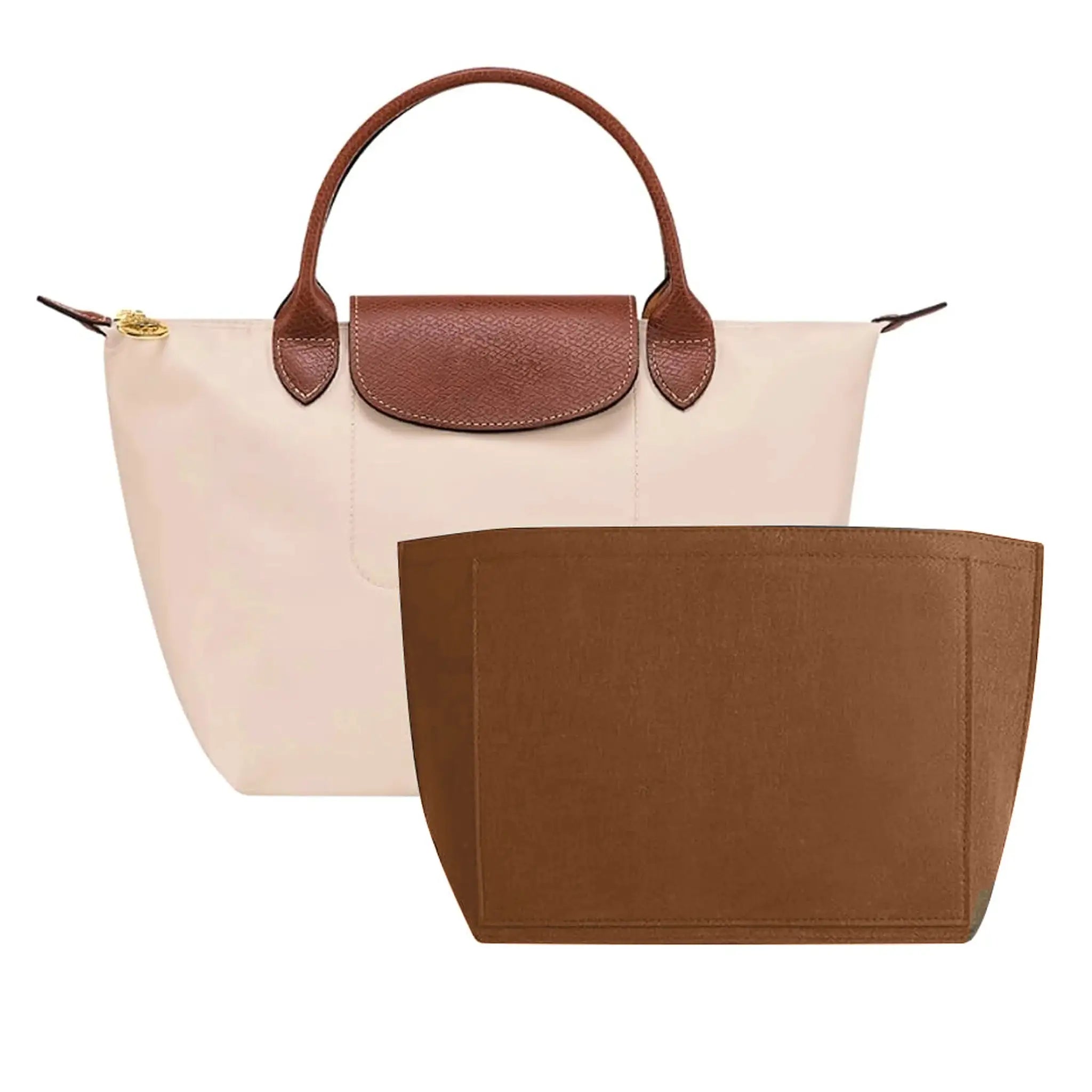 LuxLiner Felt Insert Bag for Longchamp Handbags Premium Purse Organizer Travel Makeup Essentials