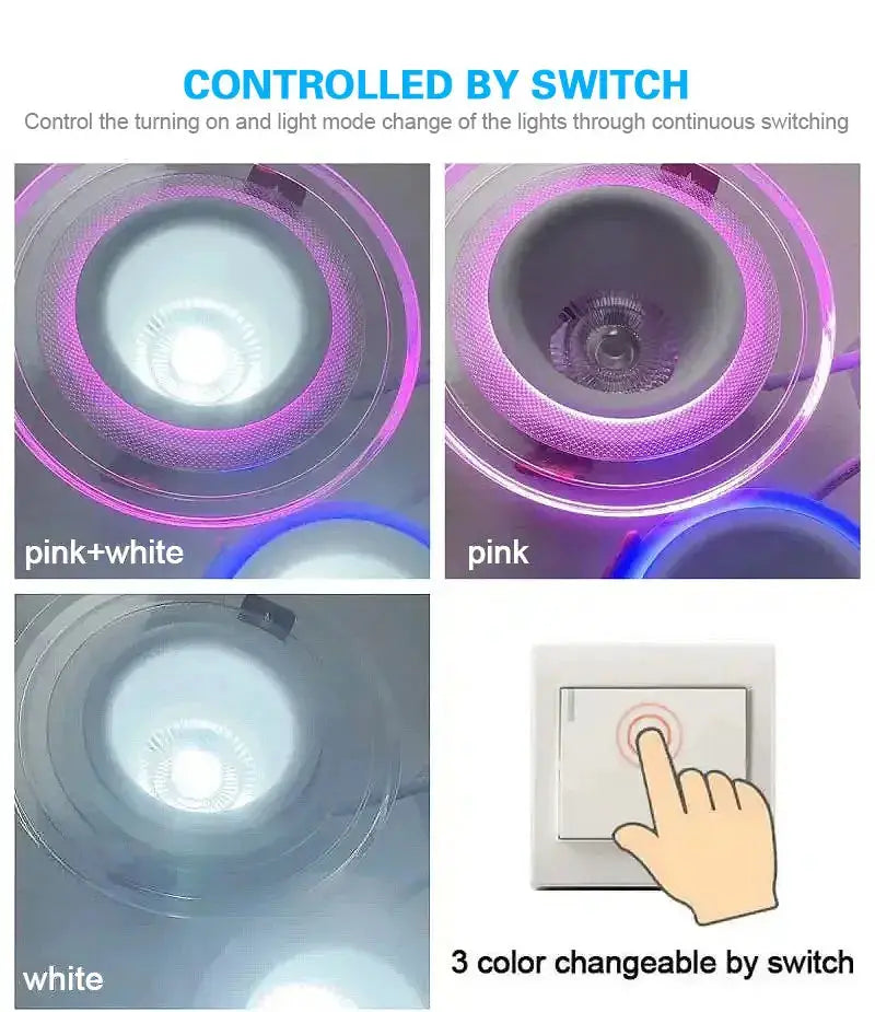 LED downlight recessed ceiling spotlight with 3 color options (pink, white, pink+white) Simples Market