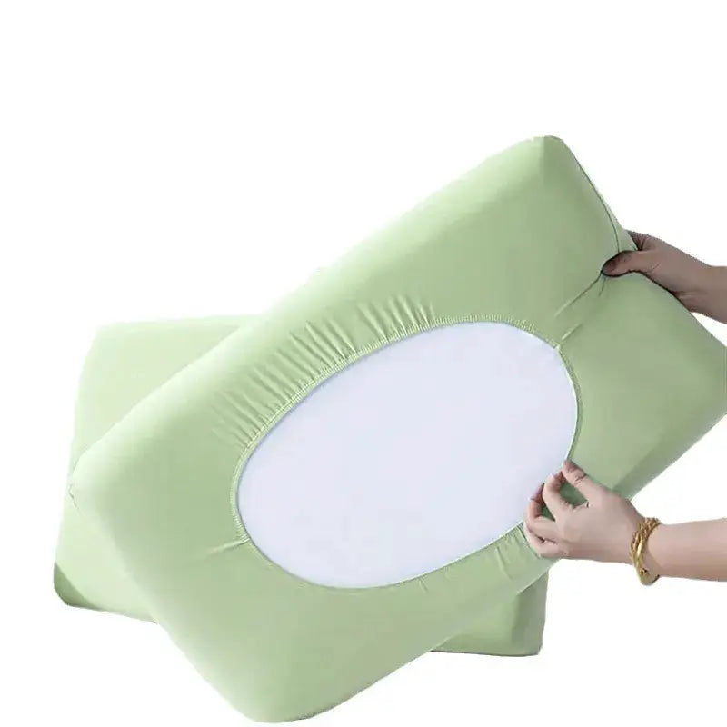 Simples Market disposable pillowcases, 2-pack, thickened breathable light-green for travel and hotel use