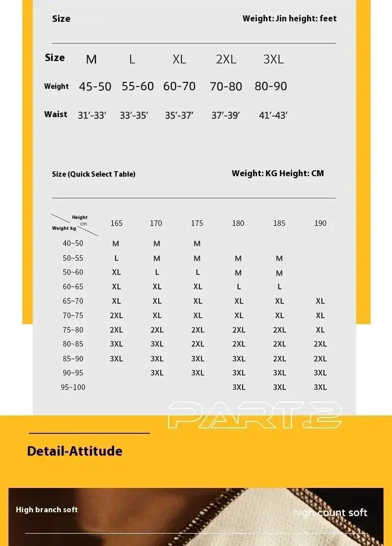 Simples Market men's underwear size chart with weight and waist ranges for M to 3XL