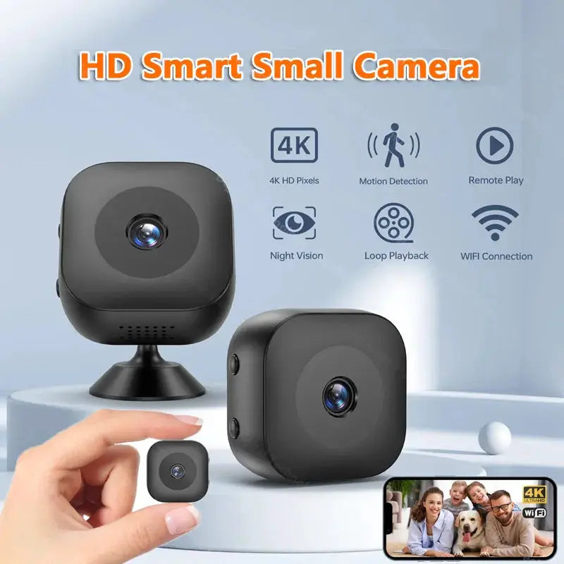 Simples Market HD Smart 4K Mini Camera 3-pack in black with night vision and WiFi