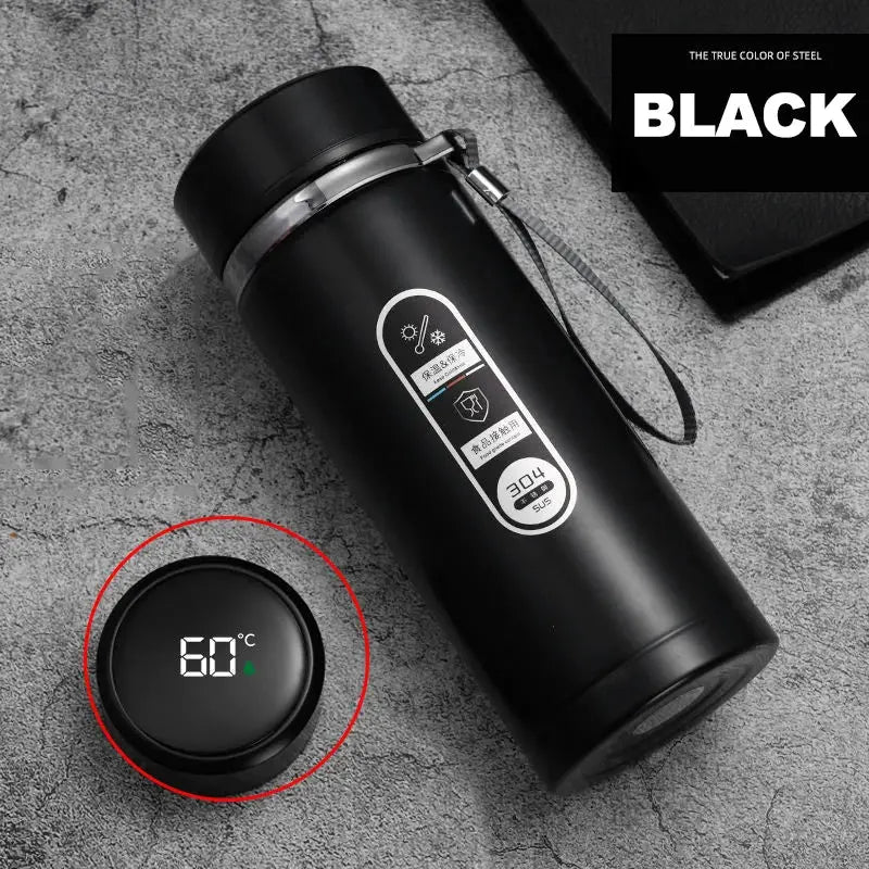 Stainless Steel Thermos Vacuum Flask With LED Temperature Display 500ml To 1L Sus304 Tea Water Bottle Portable