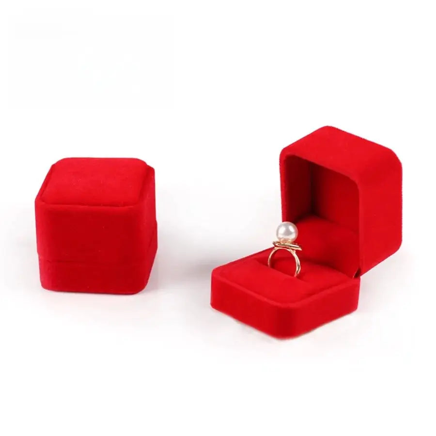 Small Velvet Proposal Ring Box For Engagement Gift Keepsake Case Jewelry Packaging Box For Wedding