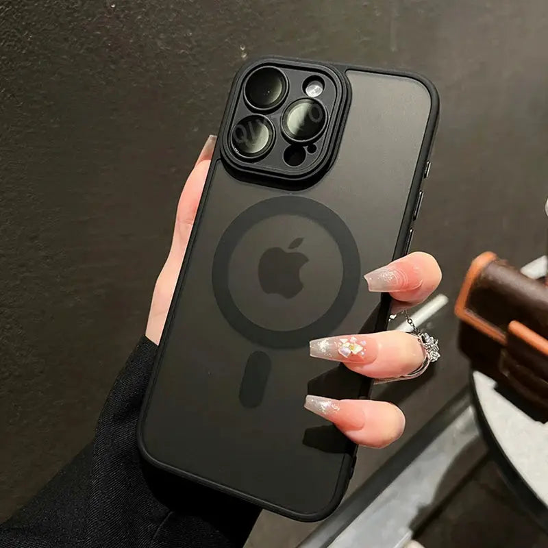 Luxury Matte Armor MagSafe iPhone case by Simples Market in black for iPhone 11–17