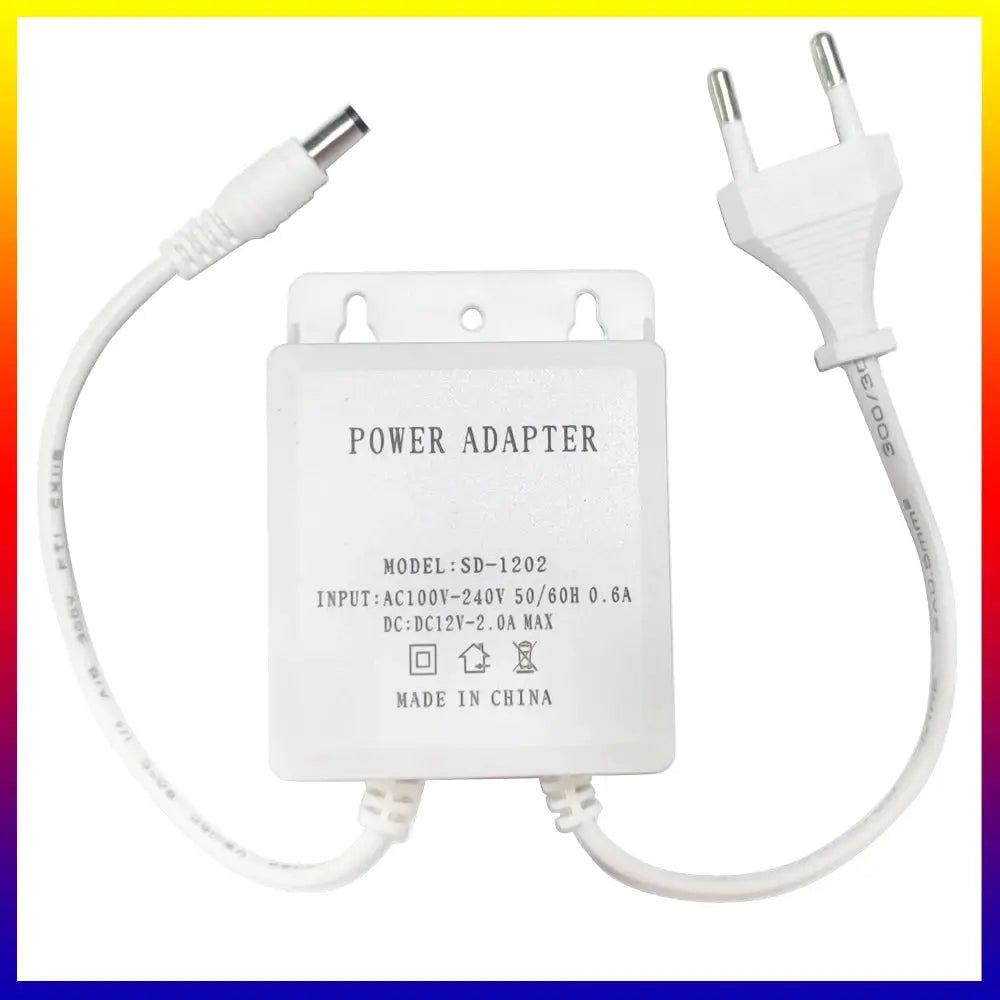Waterproof DC 12V 2A Power Adapter EU Plug For Surveillance CCTV Cameras AHD DVR NVR 100 To 240V Input 5.5mm By 2.1mm