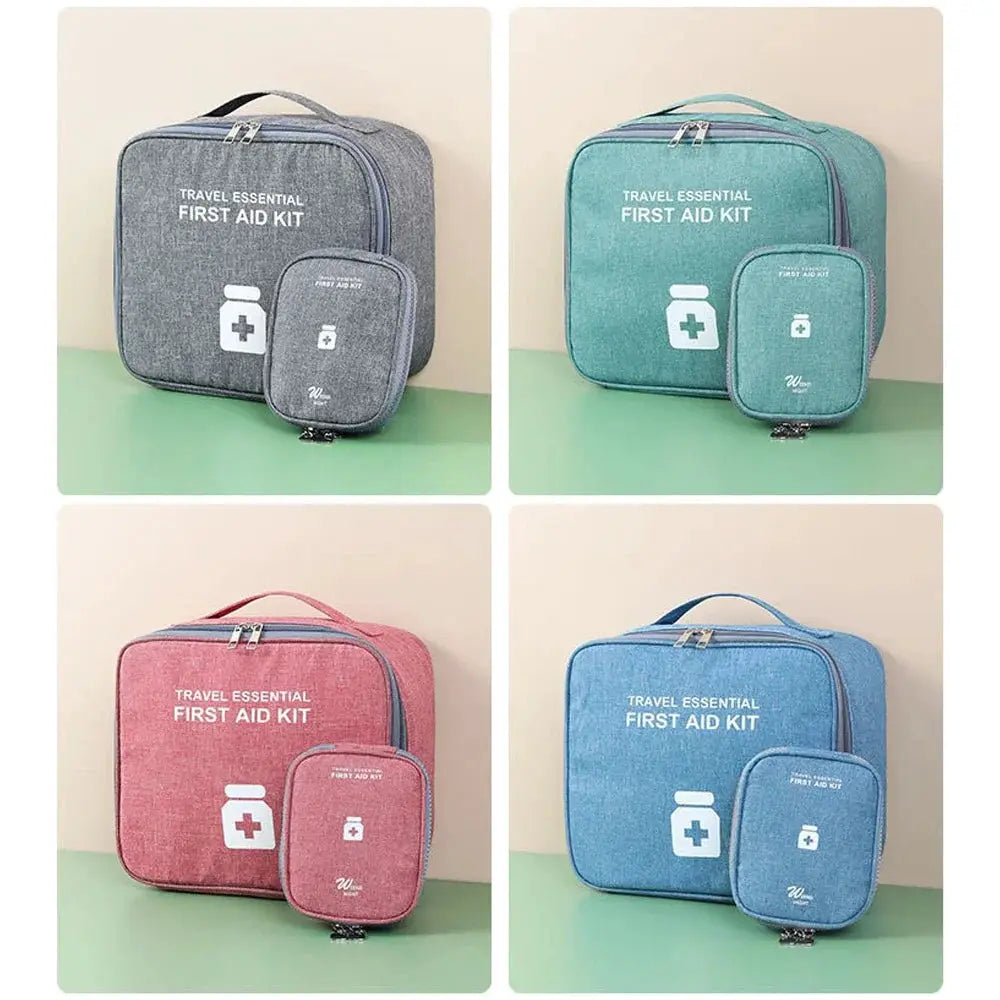 Family First Aid Kit Portable Outdoor Travel Storage Bag Large Capacity Layered Medicine Organizer