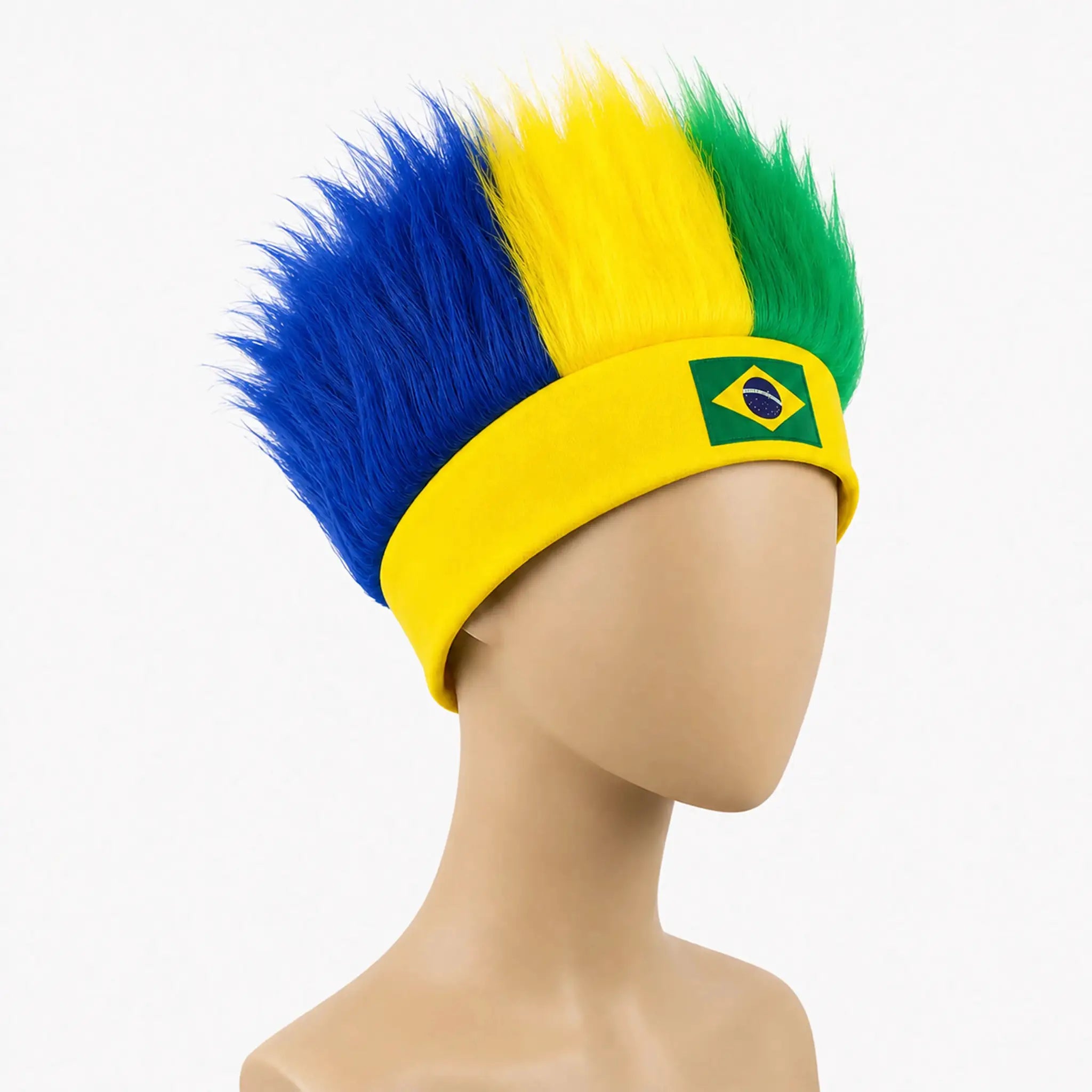 World Cup Wig With Logo In National Flag Colors For Brazil Argentina