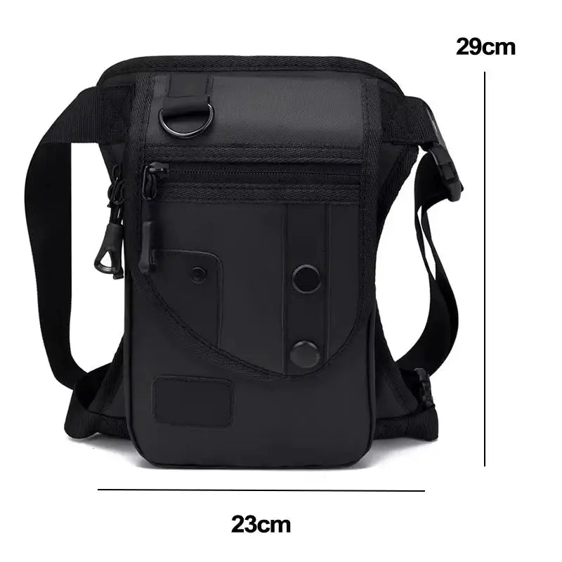 Simples Market leg bag black outdoor waist pouch for climbing and travel, with multiple pockets