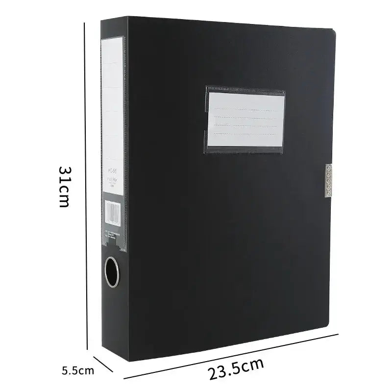Simples Market black plastic A4 storage file box with lid for documents, 31 x 23.5 x 5.5 cm
