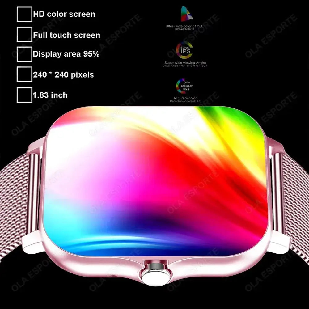 PulseTech 1.83 Inch Waterproof Smartwatch With Sleep Monitoring Pedometer Calls Alerts For IPhone And Android