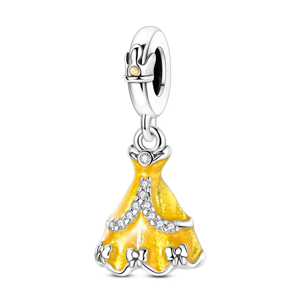 925 Silver Charm Openable Nesting Doll Rose Princess Dress Pendant for Bracelet DIY Fashion Jewelry