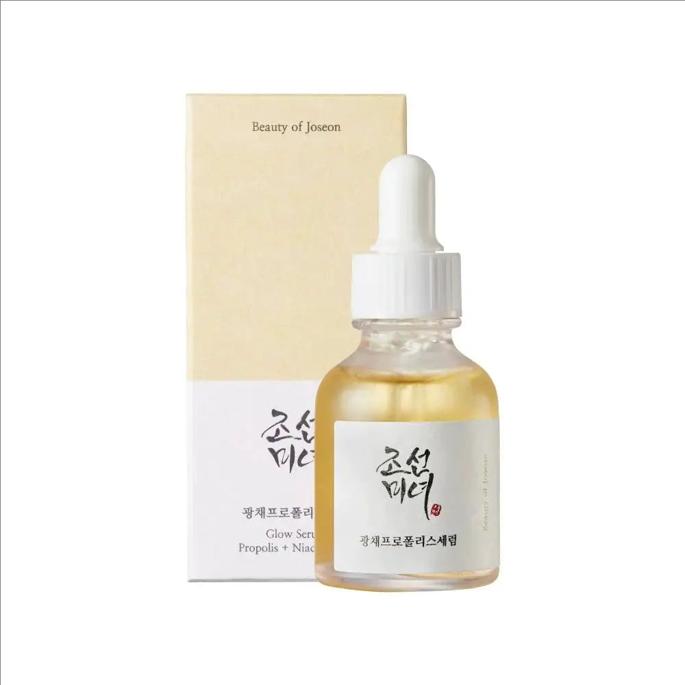 Korean Facial Serum For Moisture Calming Glow With Green Tea Panthenol Propolis Niacinamide Ginseng Snail Mucin Rice