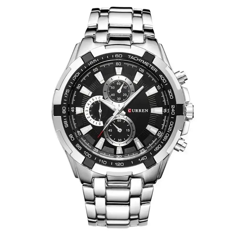Curren 8023 Quartz Men Watch Water Resistant 3 Bar Stainless Steel Sports Military Wristwatch For Business