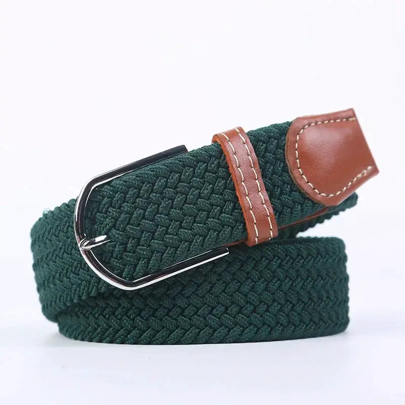 UrbanFlex Unisex Knitted Pin Buckle Belt Elastic Braided Canvas Stretch For Comfortable Jeans Wear