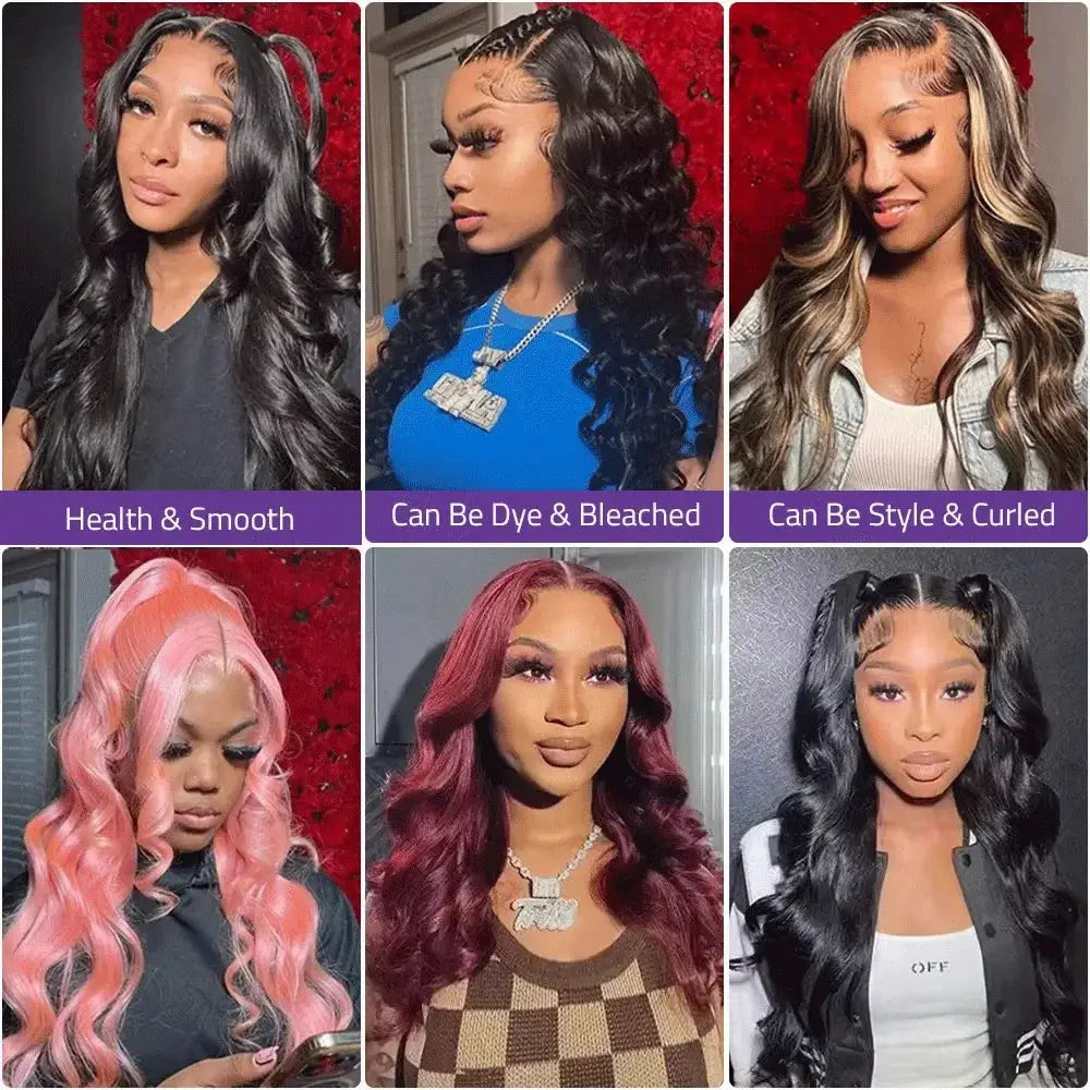 Body Wave 40 Inch HD Transparent Lace Front Hair Wig 13x6 5x5 Glueless Swiss Lace 220 Density Pre Plucked For Women