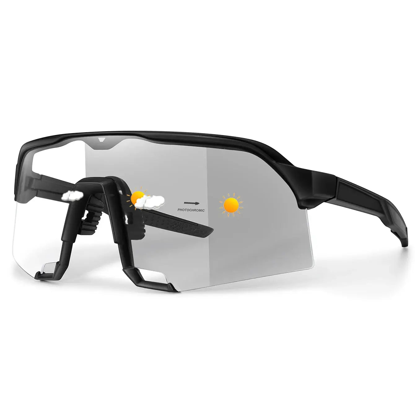 OptiView Photochromic Cycling Sunglasses For Men And Women Auto Tint All Light Conditions Windproof Oversized Eyewear