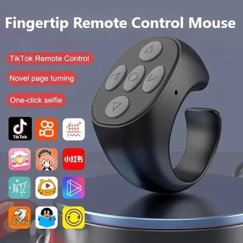 Smart Fingertip Ring Remote Control Wireless Bluetooth Mouse Page Turner For Mobile Selfies And Videos Ebooks Comics