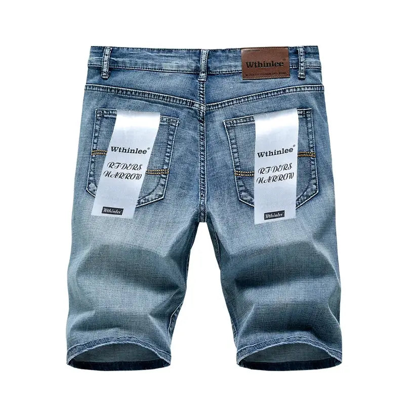 Men's denim shorts by Whinlee, 6 Model Classic Style, slim fit, light blue wash