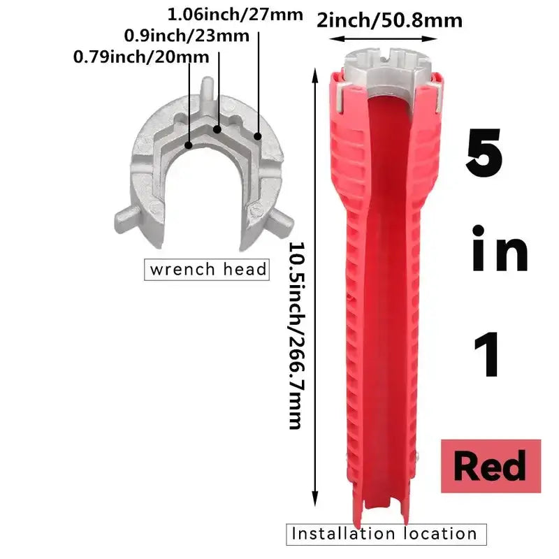 8 In 1 Flume Wrench Anti Slip Kitchen Sink Faucet Repair Tool For Plumbing Installation