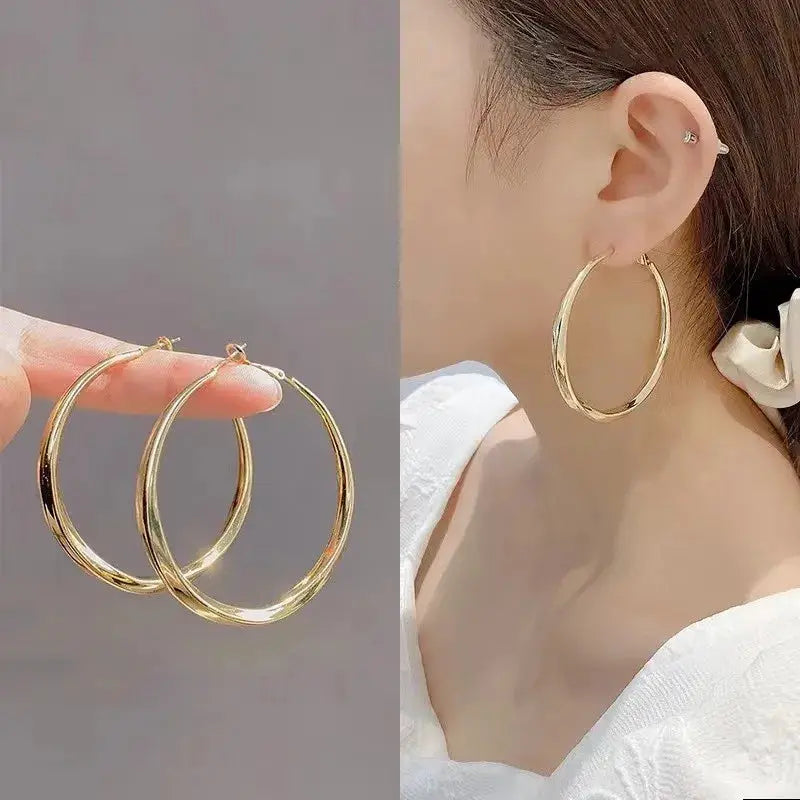 2 Piece Water Drop Earrings in 18K Gold Plated Copper for Women Minimalist Daily Wear