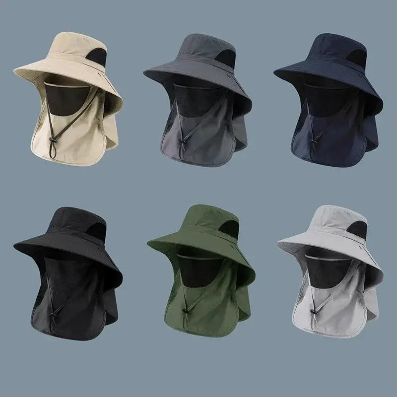 Summer Sun Hat UV Protection Outdoor Hiking Camping Fishing Men Women Visor Bucket Neck Flap Cap