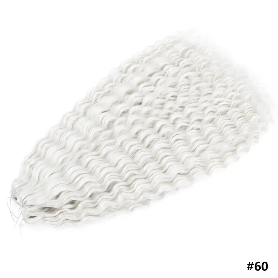 Ariel Curls water wave crochet hair bundle, white synthetic Afro curls by Simples Market