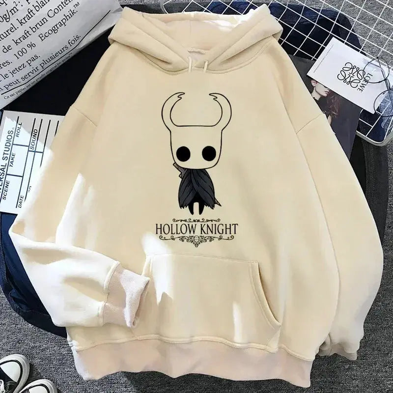 Hollow Knight Hoodie Grunge Y2K Aesthetic Cartoon Graphic Pullover For Autumn And Winter Wear