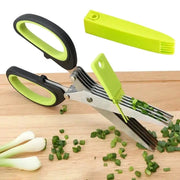 Multi Layer Stainless Steel Kitchen Scissors With Safe Cover For Herbs Green Onions Vegetables And Meat