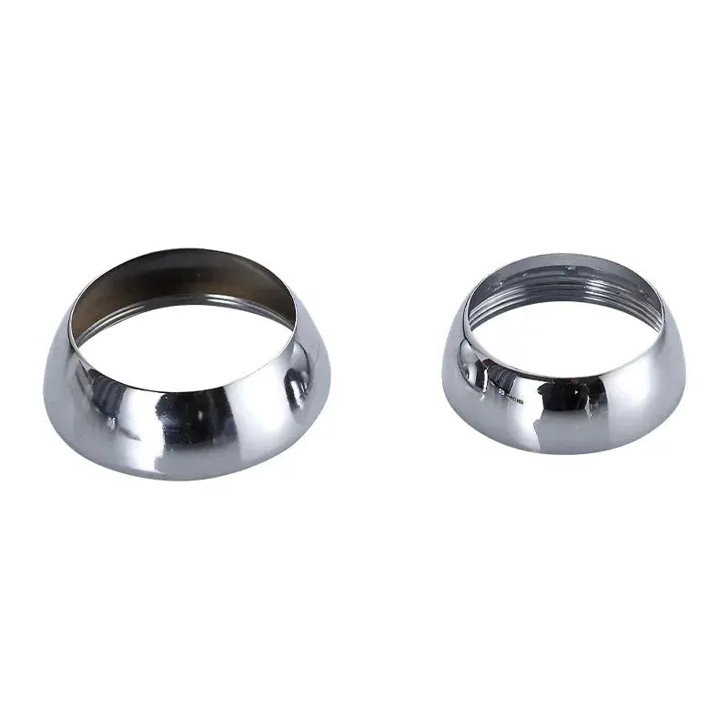 Chrome faucet cap covers, 2 pcs, for 35/40mm spools; decorative bowl-style basin faucet replacement parts