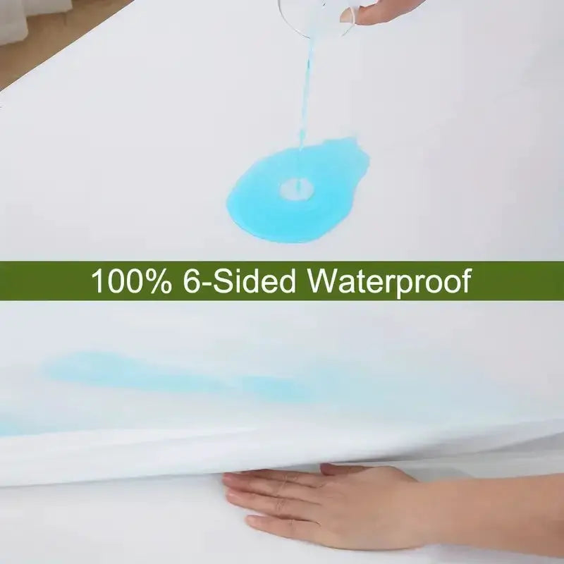 Simples Market 1pc 6-Sided Waterproof Mattress Protector with zipper, soft and dustproof cover