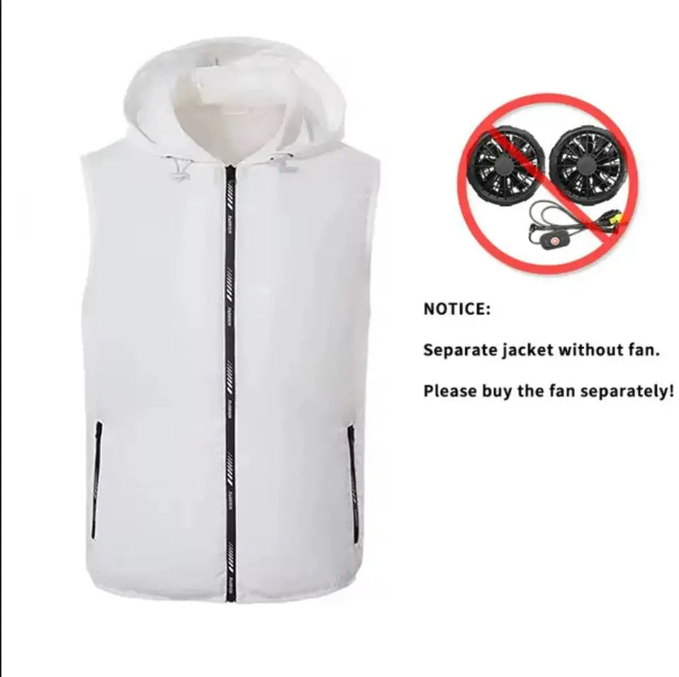 Vest white ultralight hooded outdoor windbreaker by Simples Market