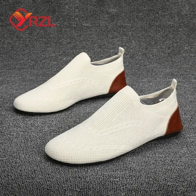 YRZL Mens Soft Driving Moccasins Lightweight Breathable Mesh Slip On Casual Loafers Walking Shoes