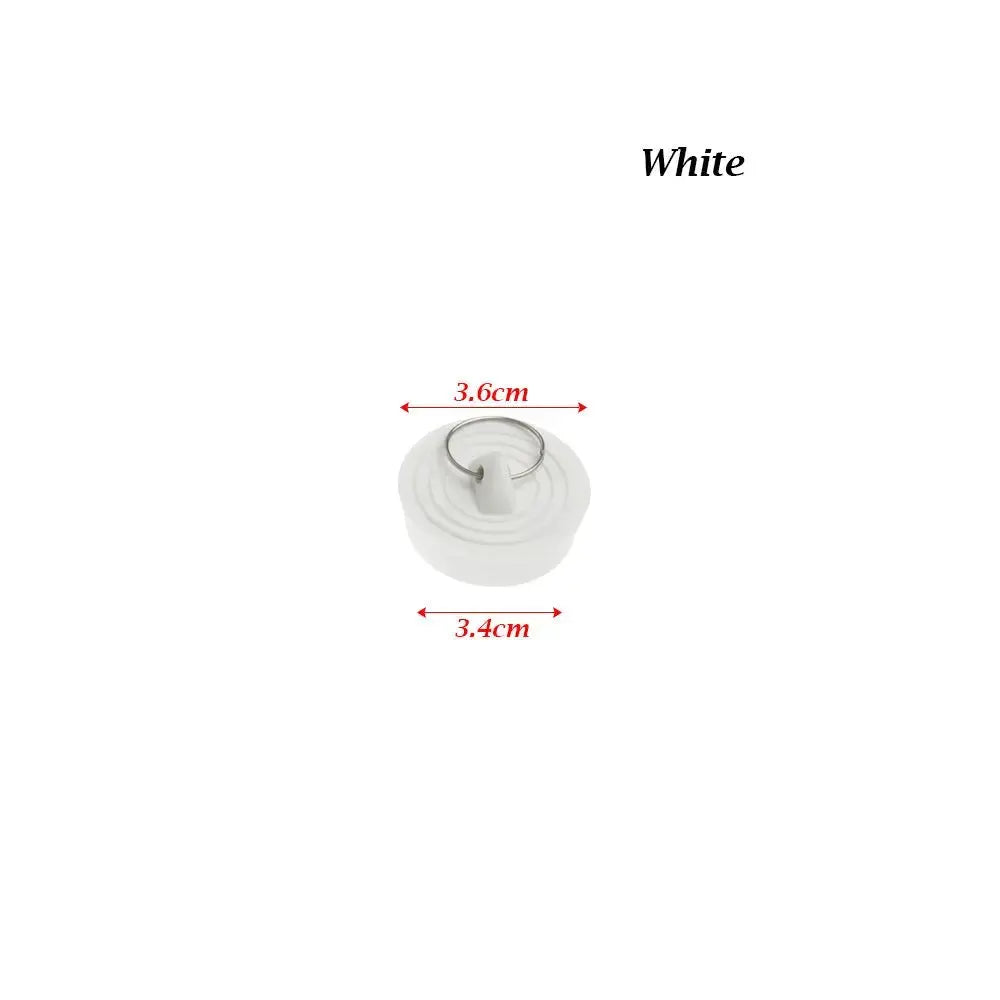 Simples Market white round sink plug with metal ring; leakage-proof bathtub stopper, 3.4–3.6 cm