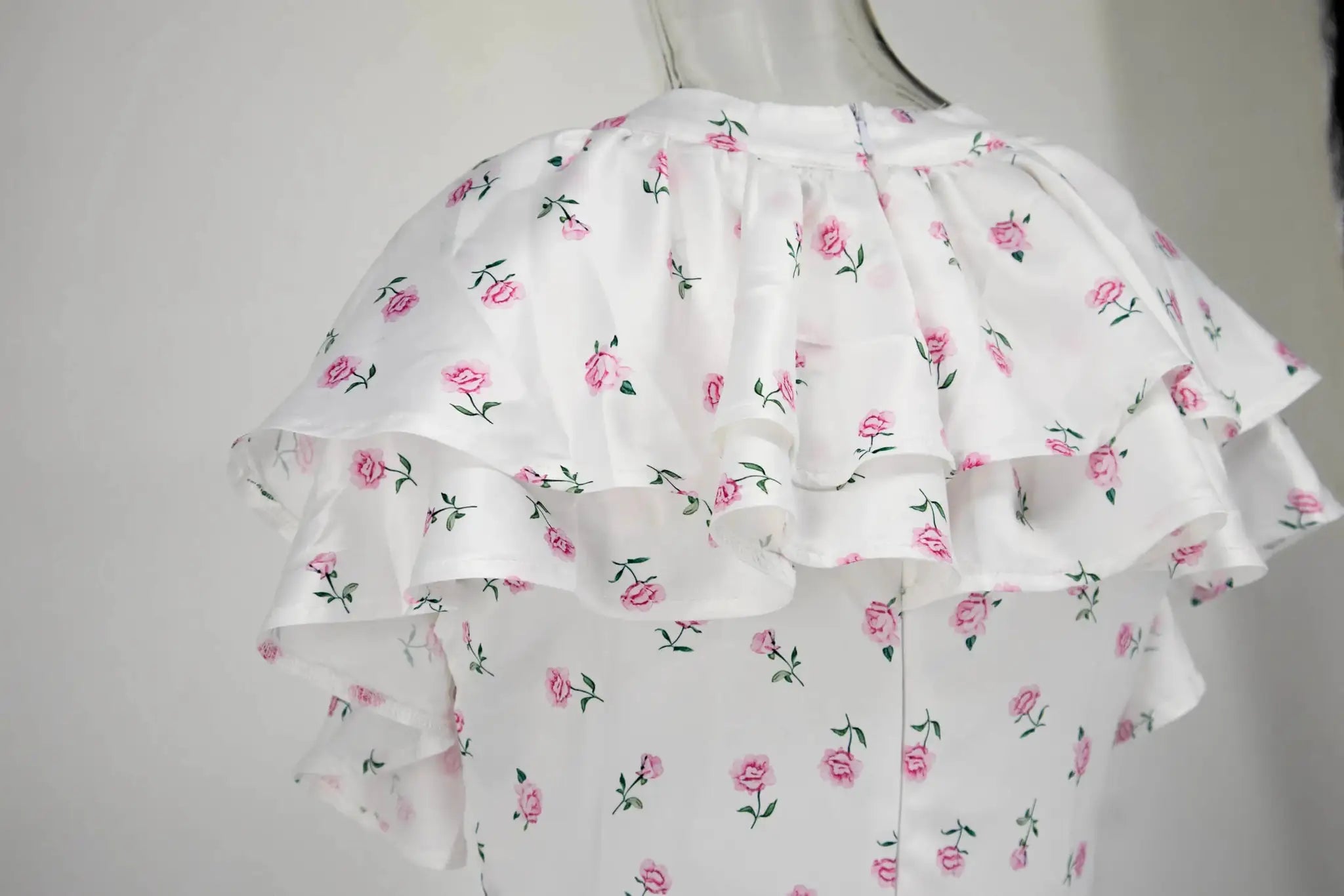 Women's 2026 Spring Summer Ruffled Floral Short Skirt Dress V Neck