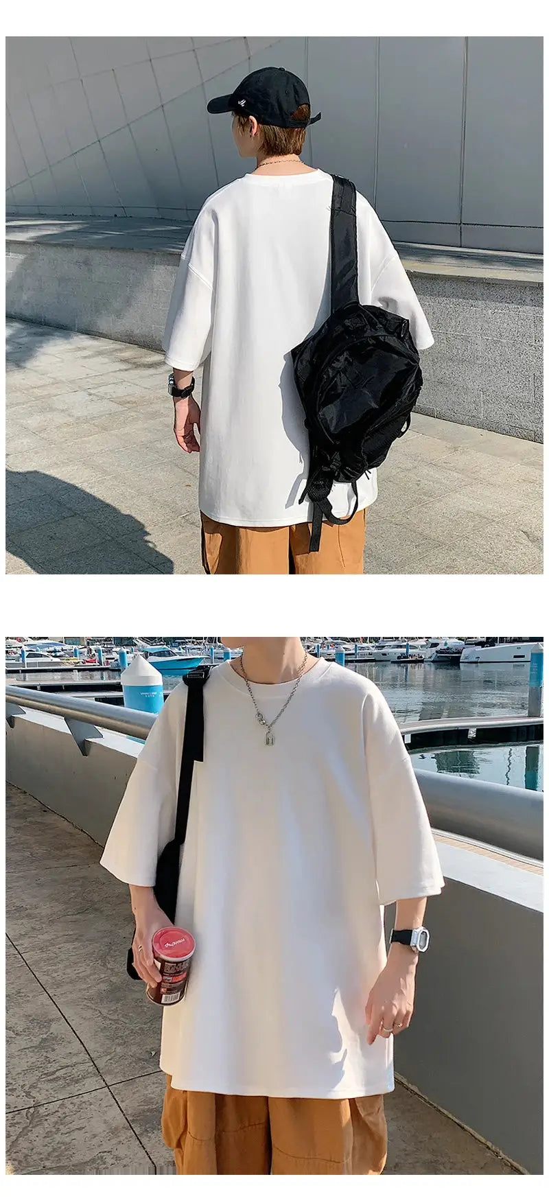 Oversized Summer Short Sleeve Men's T Shirt New Fashion Solid Loose O-Neck T Shirts Mens Cotton Hip Hop Streetwear Top Tees 5XL