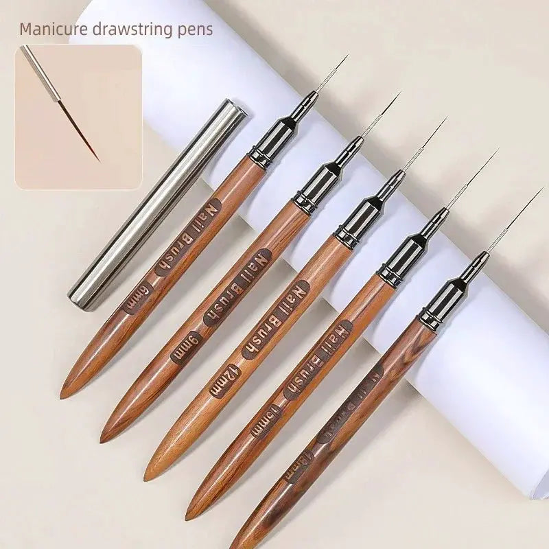 ProNail Craft Wood Handle UV Gel Nail Art Liner Brush for Precision Lines Stripes Flowers and Details