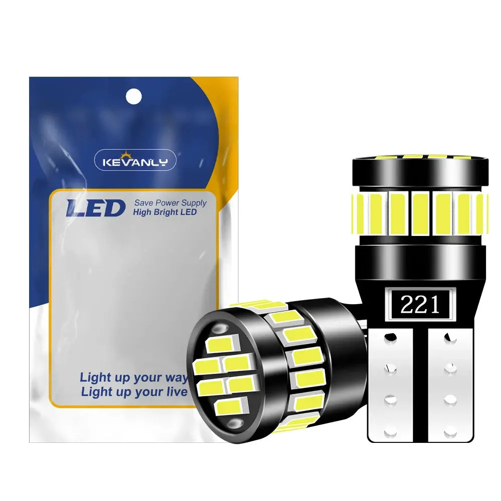 Two Pcs T10 W5W 24LED Canbus No Error 12V Bulbs For Interior Side Light And License Plate Auto White