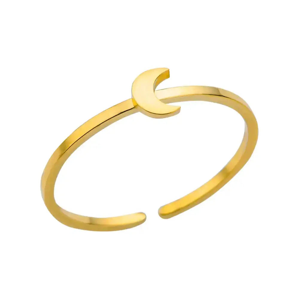 316L Stainless Steel Shell Rings For Women Adjustable Gold Color Little Star Open Rings Jewelry For Weddings Trendy