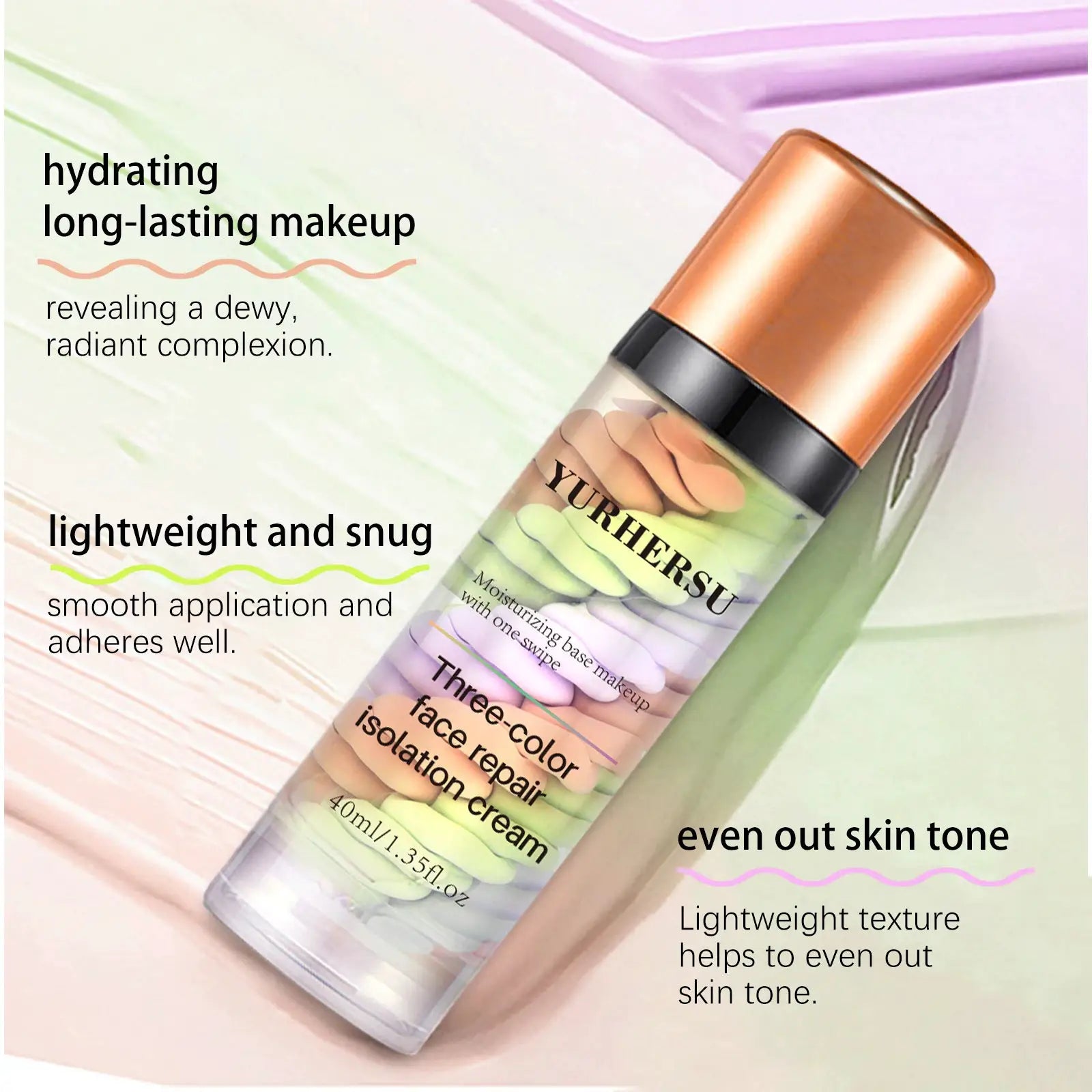 Three Color Press Release Cream Concealer Makeup Base Brightening Hydrating Formula For Flawless Complexion