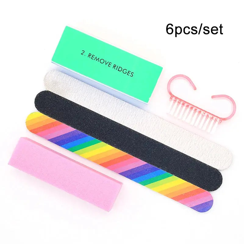 ElegantNail Pink Four Sided Cushioned Nail Buffer For Shaping Smoothing And Polishing Natural And Acrylic Nails