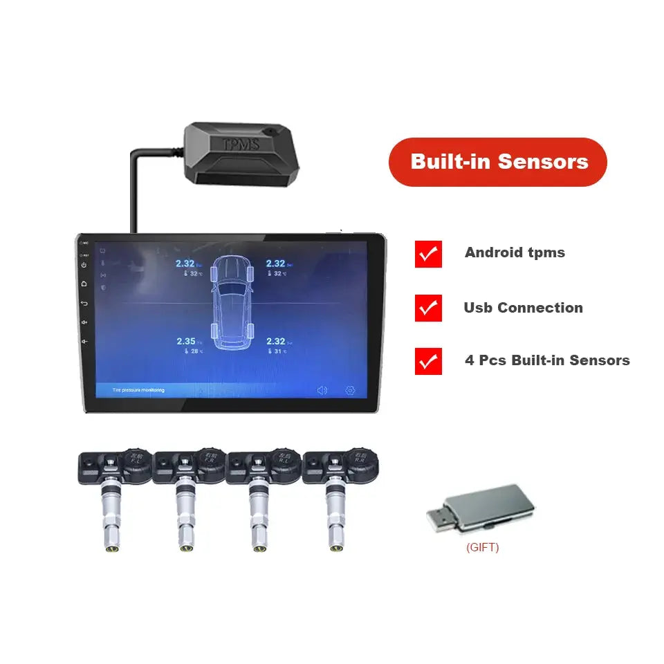 Simples Market Smart Android TPMS car system with 4 built-in sensors and Android navigation display