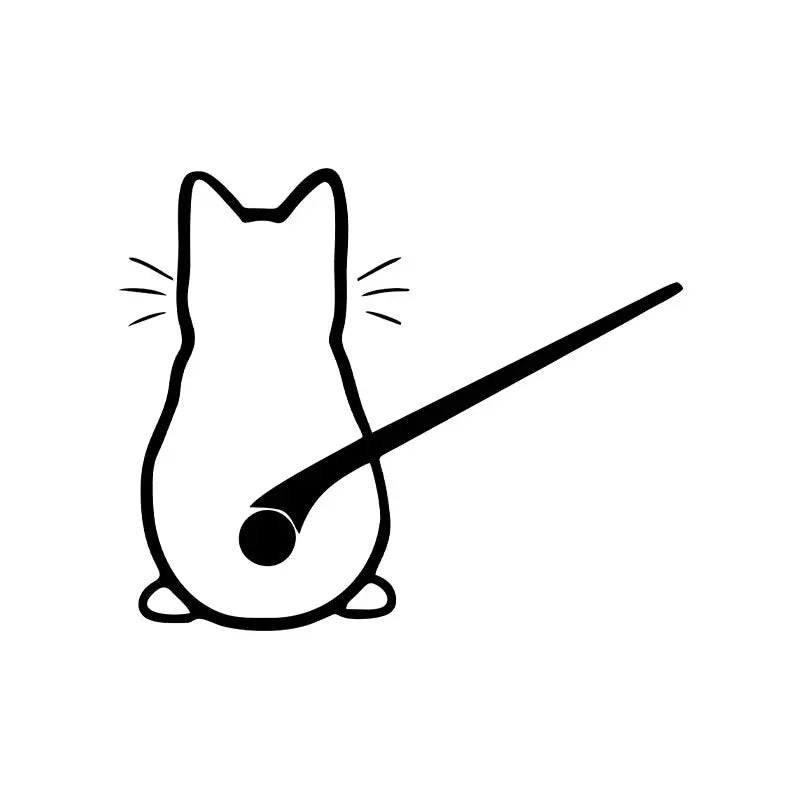 Cat car decal: black silhouette for rear window, fun art design