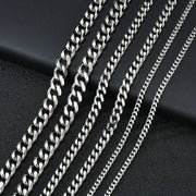 3.5 To 7mm Wide Stainless Steel Cuban Link Necklace For Men And Women Hip Hop Fashion Accessory