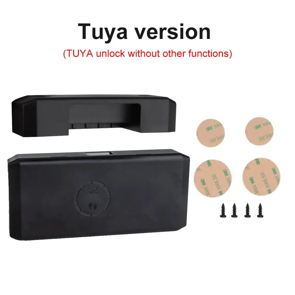 Tuya smart drawer lock with NFC sensor, black; includes 4 adhesive pads and 4 screws (Simples Market)
