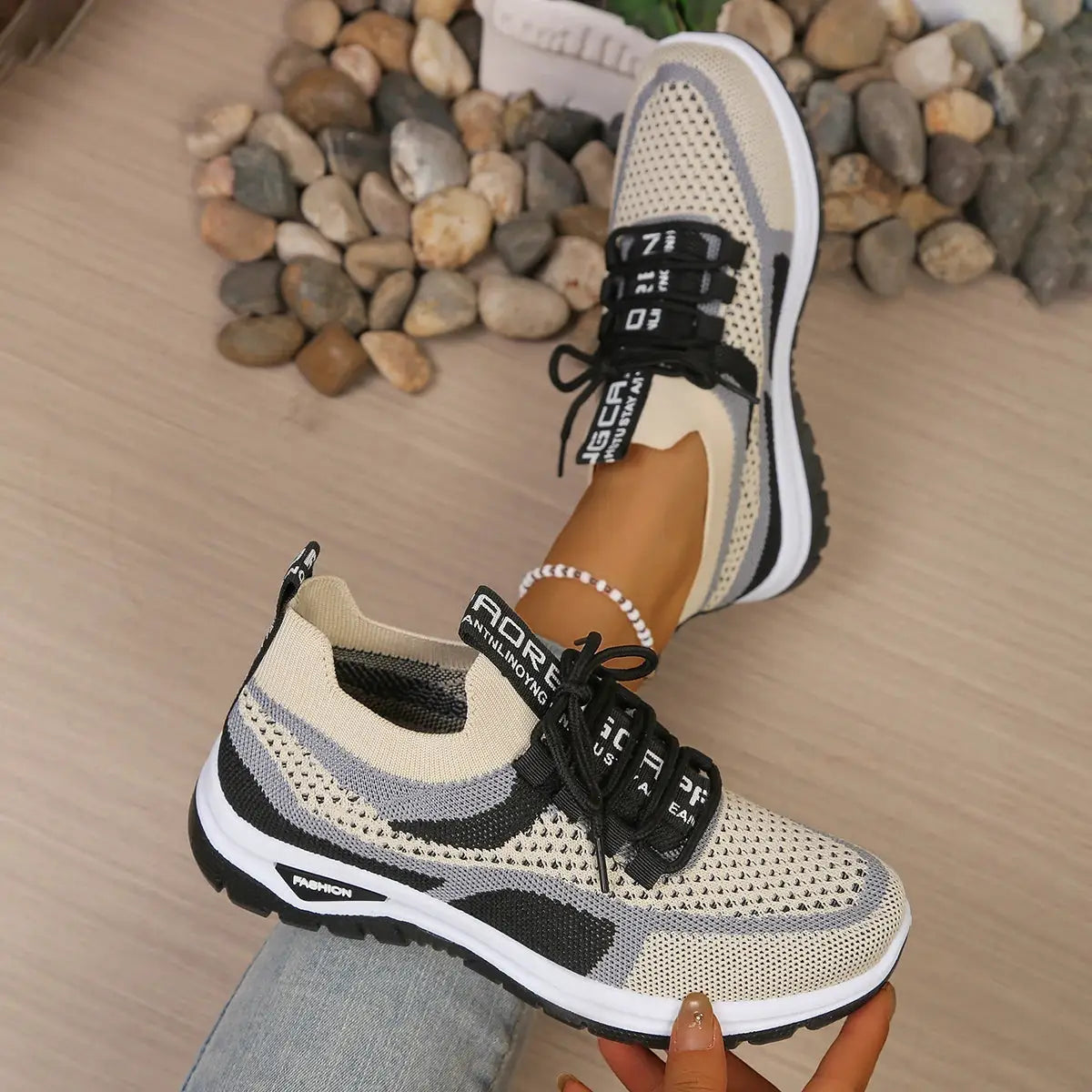Women's Summer Casual Sneakers Two Tone Lightweight Comfort Versatile Work Shoes For Daily Wear And Travel