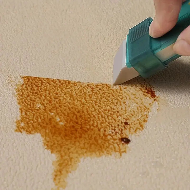 Stain remover eraser by Simples Market, reusable lime-green, removes rust stain from wall