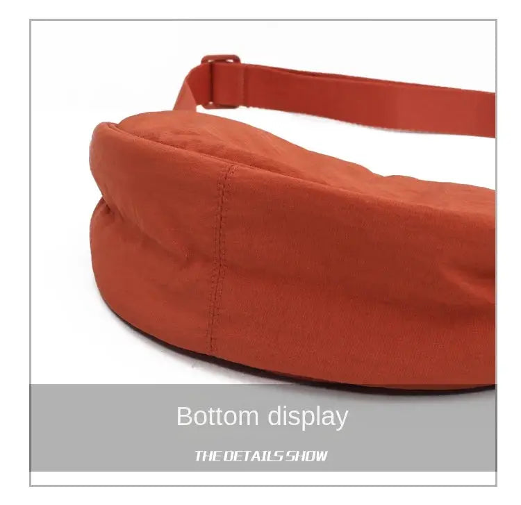 Casual nylon hobo crossbody bag for women in orange by Simples Market with adjustable strap